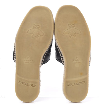 Gucci Nappa Matelasse GG Marmont Espadrille Slippers 37 Black 5 of 10