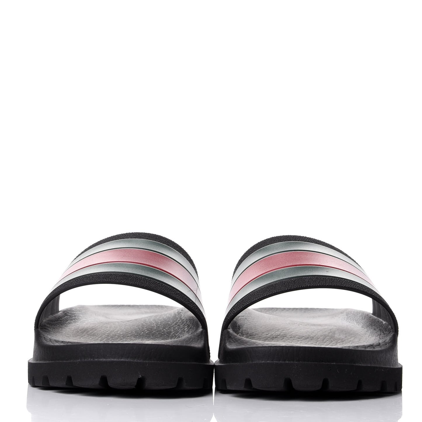 Rubber Web Mens Lug Sole Slide Sandals 10 Black Green Red