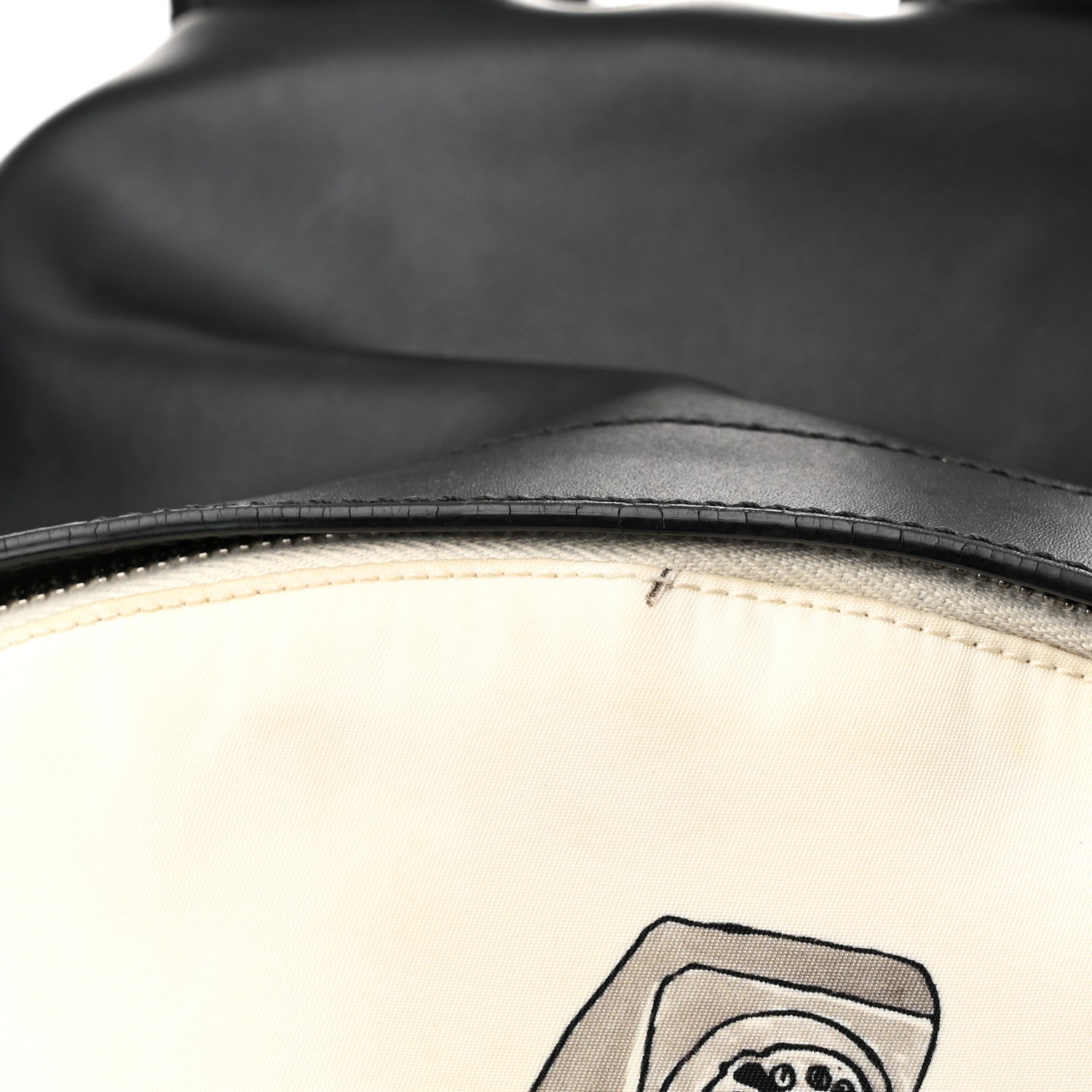 Fendi Nylon Calfskin Print Backpack Black White 13 of 13