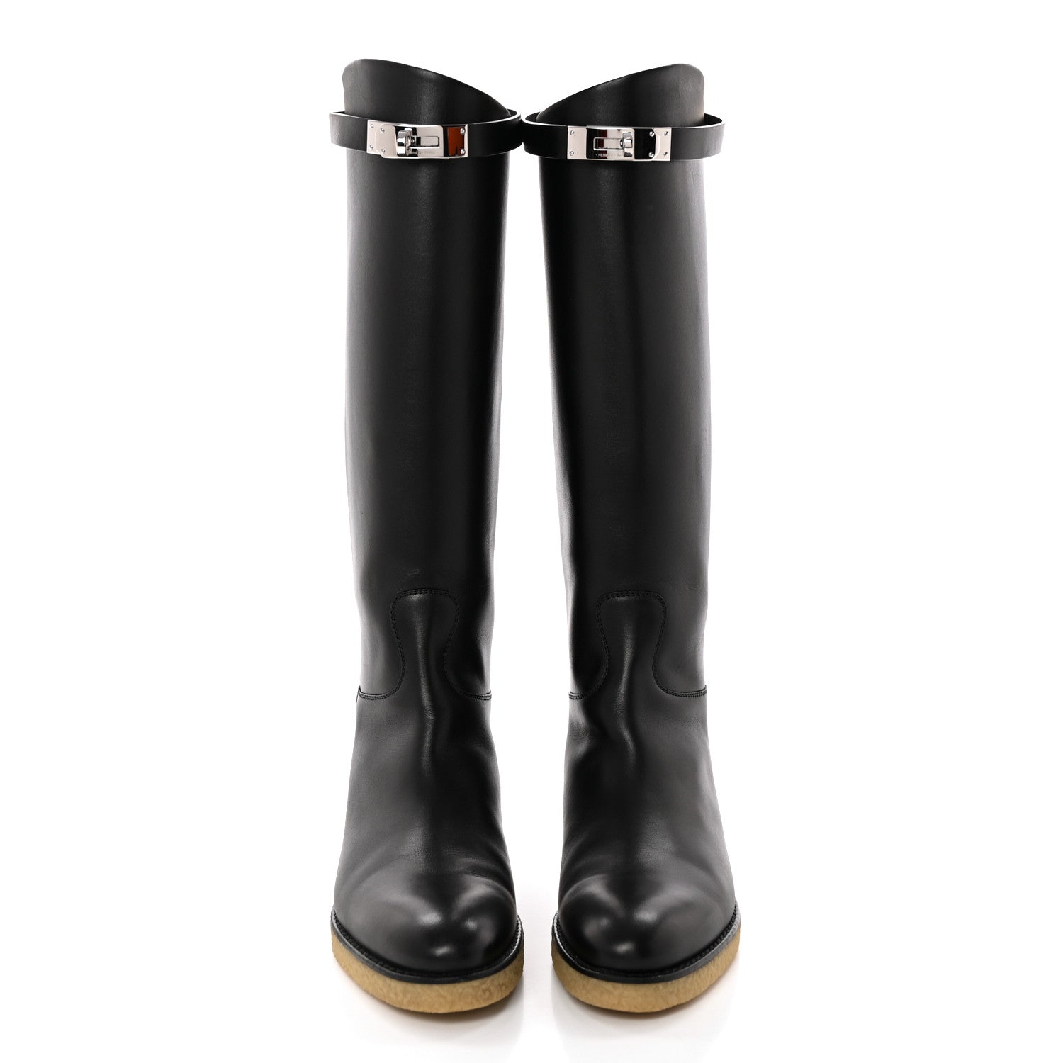Hermes Calfskin Faustine Boots 37 Black 2 of 12