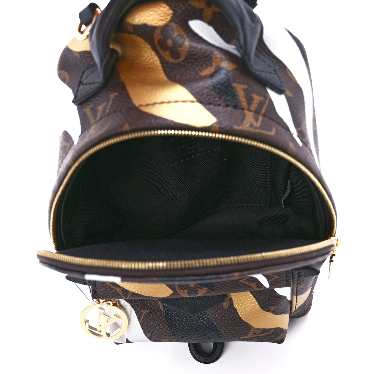 X LOL Monogram Palm Springs Backpack Mini Gold Silver