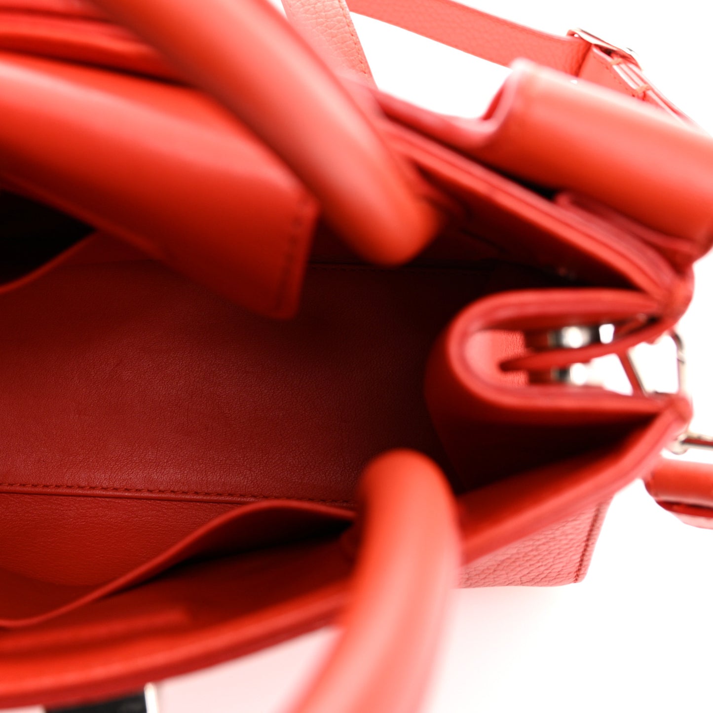 Grained Calfskin Mini Diorever Flap Inferno Red