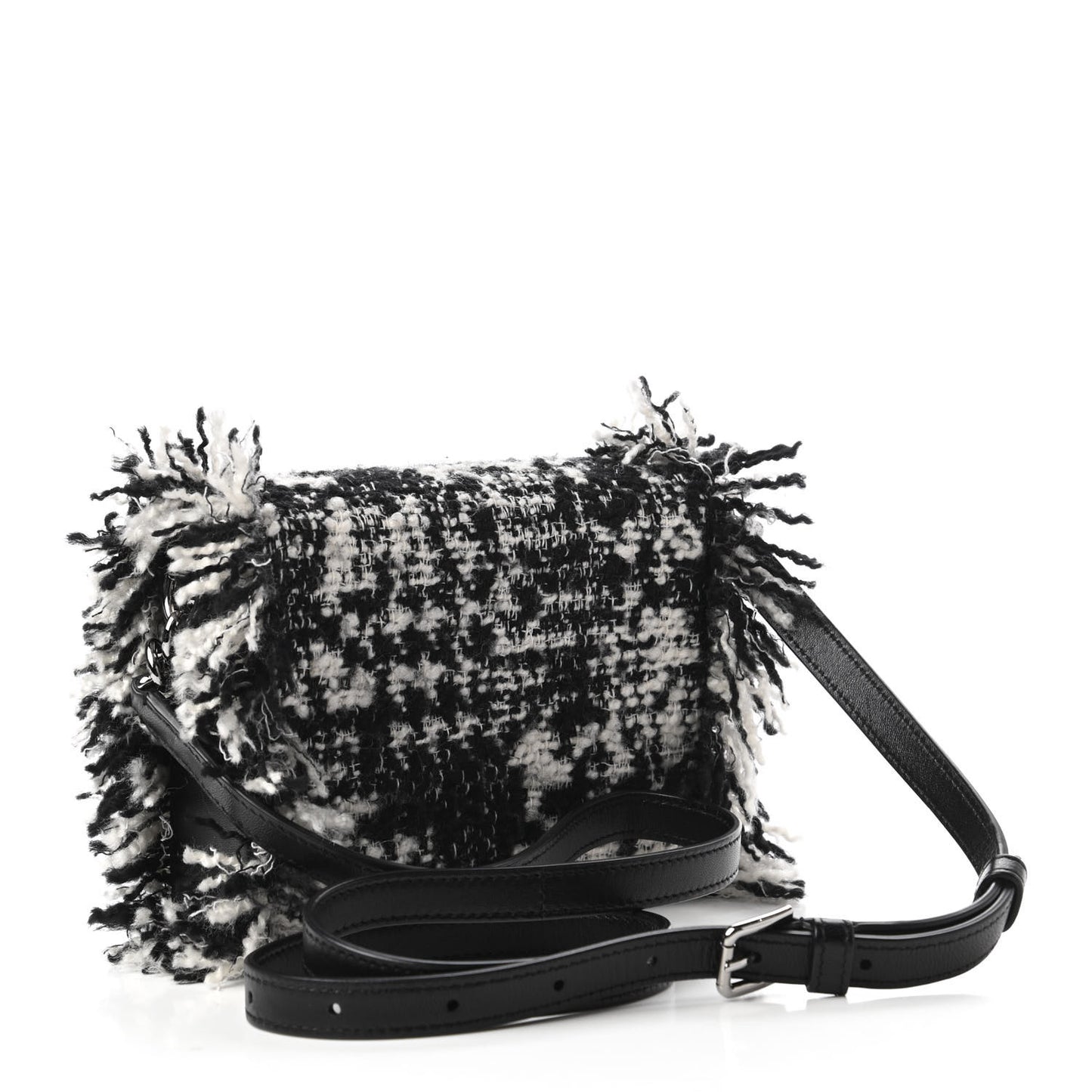 Tweed Mini Millennials Crossbody Bag Black White