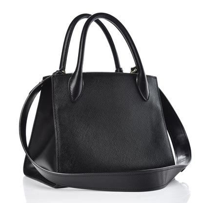 Prada Saffiano Cuir Calfskin Small Monochrome Top Handle Tote Black 3 of 11