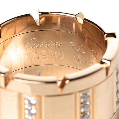 Cartier 18K Yellow Gold Diamond 11mm Tank Francaise Ring 48 4.5 4 of 4