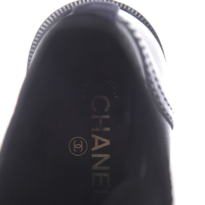 Chanel Calfskin Velvet Pearl Combat Short Boots 37 Black 7 of 8