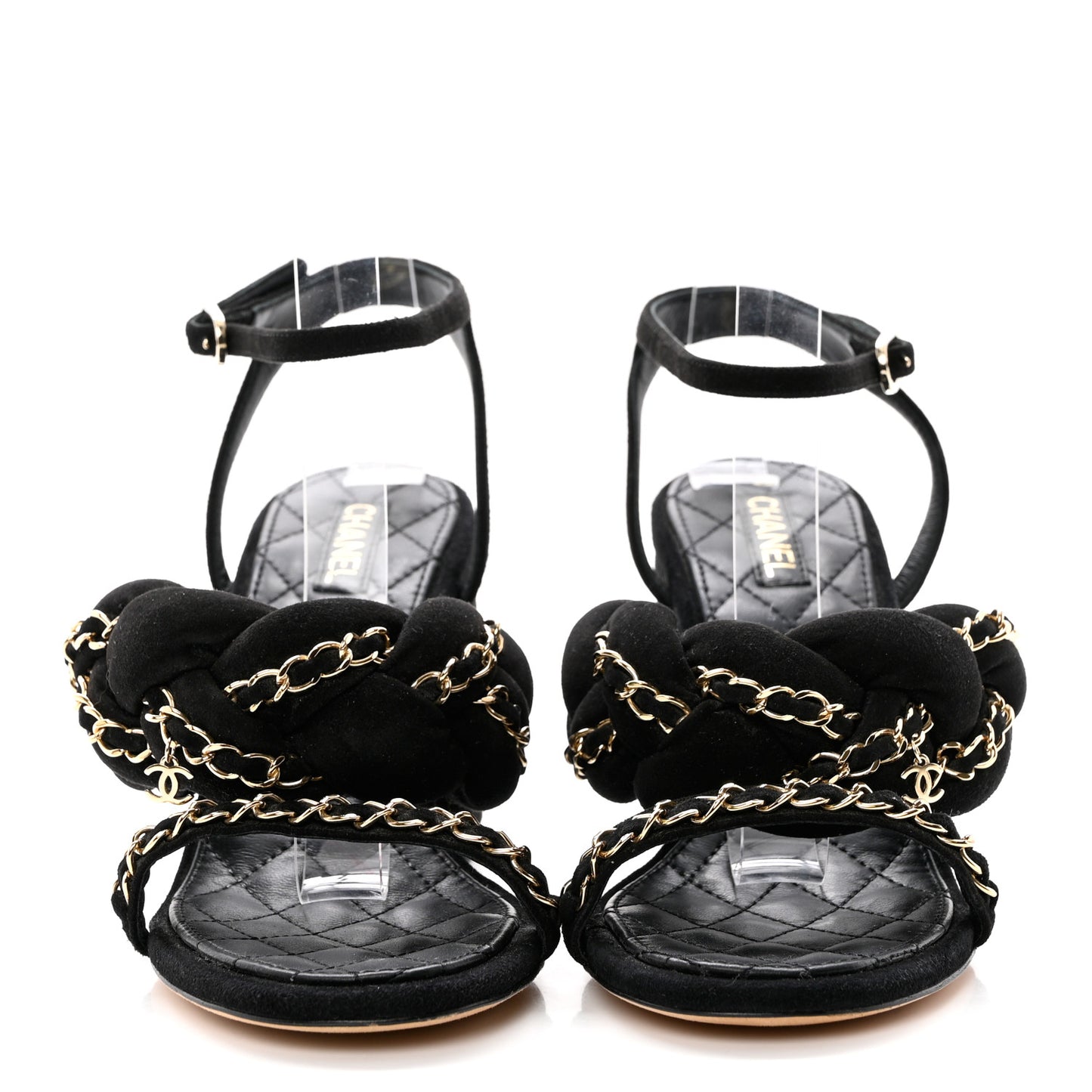 Kid Suede Chain Braided Sandals 37 Black