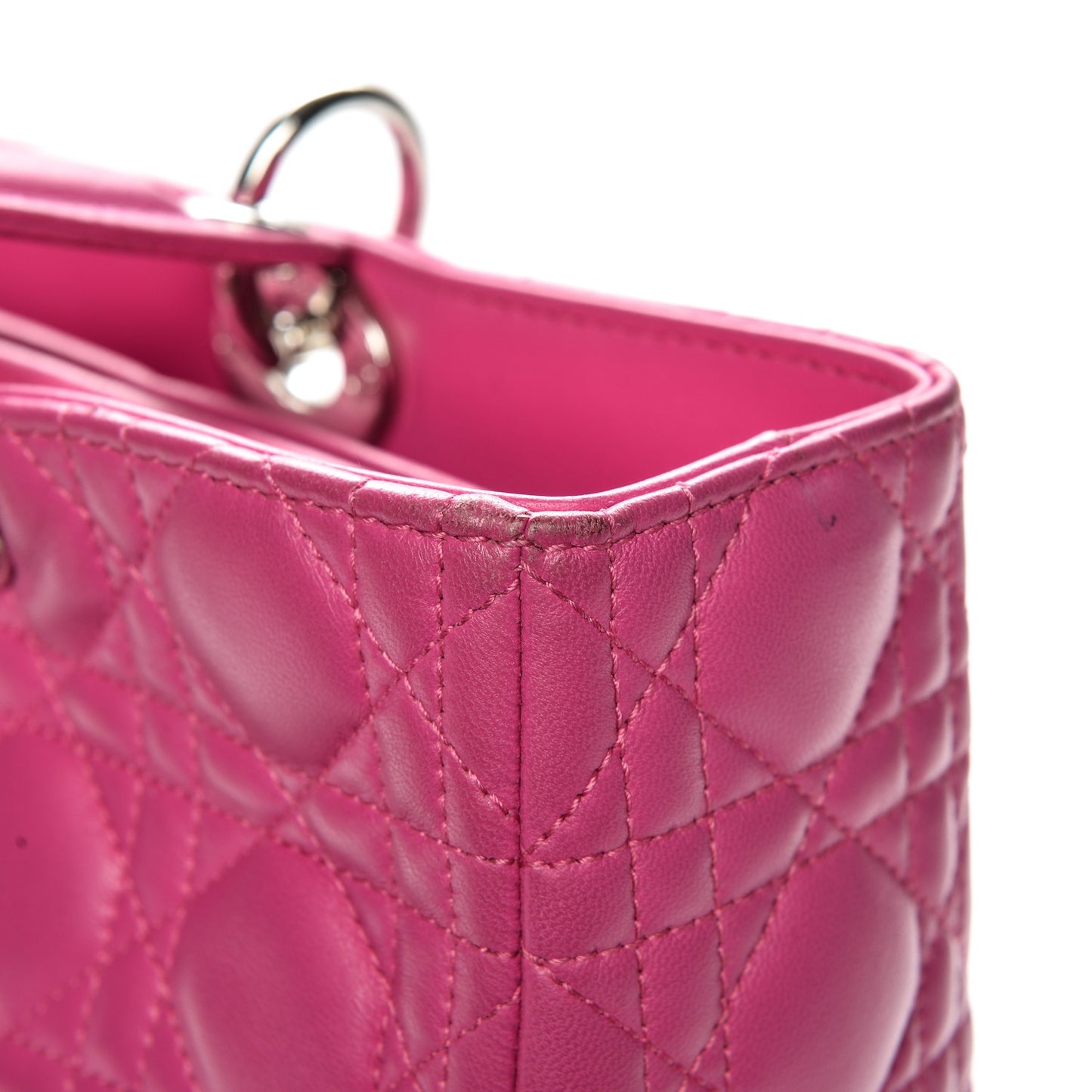 Lambskin Cannage Large Lady Dior Pink