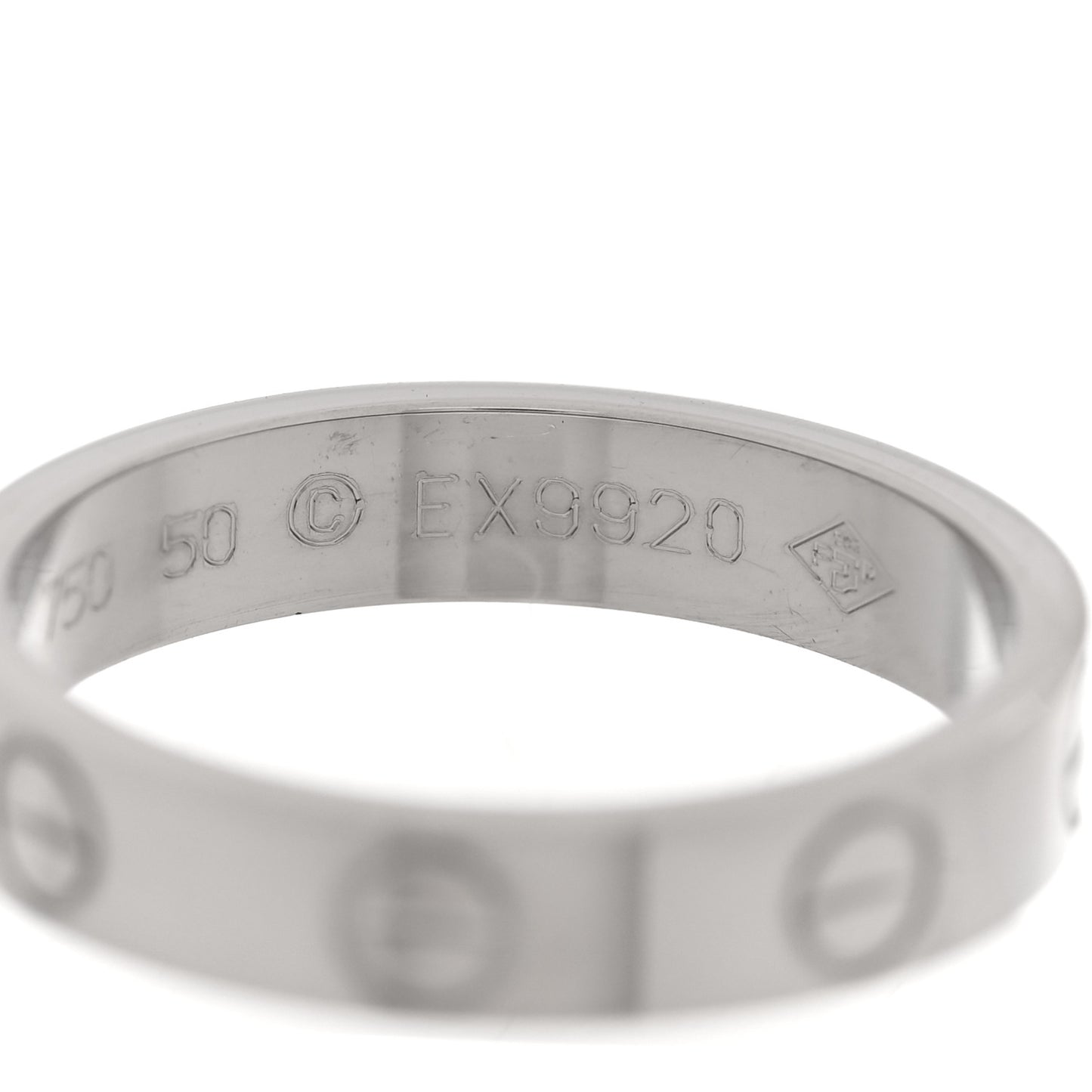 18K White Gold 3.5mm LOVE Wedding Band Ring 50 5.25