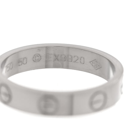 Cartier 18K White Gold 3.5mm LOVE Wedding Band Ring 50 5.25 5 of 5
