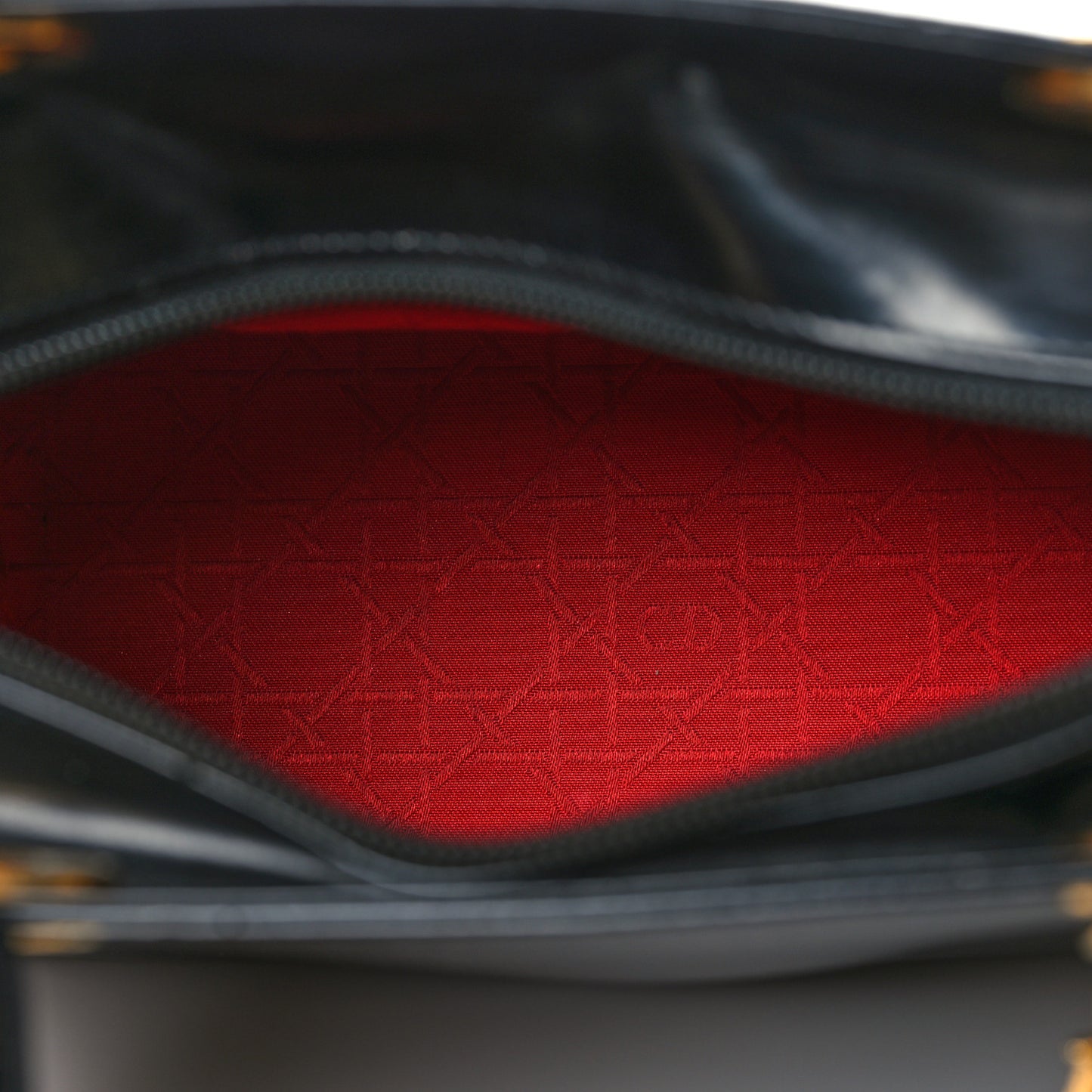 Glazed Calfskin Medium Lady Dior Black