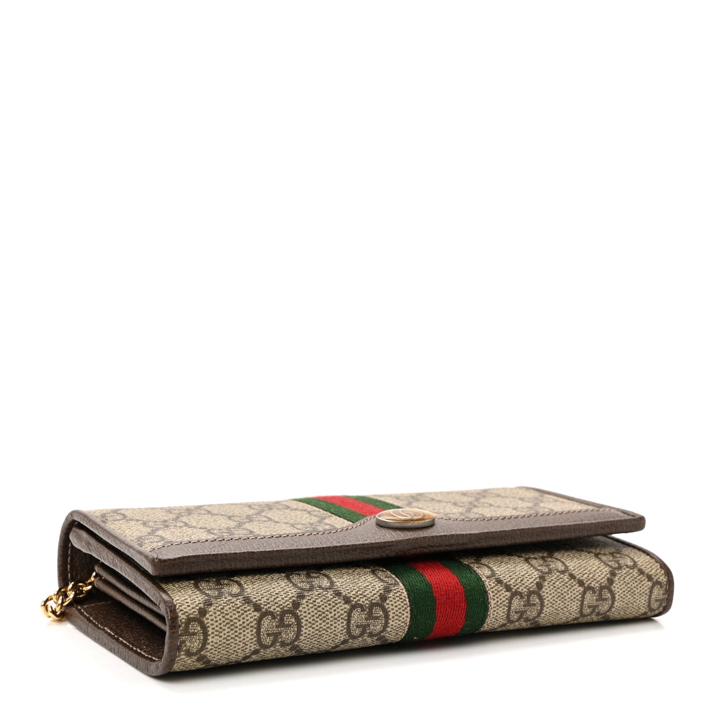 GG Supreme Monogram Web Ophidia Wallet On Chain Brown