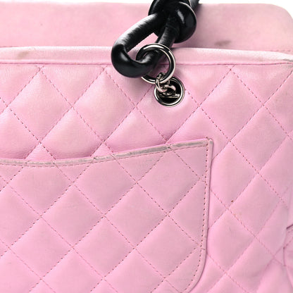 Chanel Calfskin Quilted Large Cambon Bowler Pink Black 17 of 17