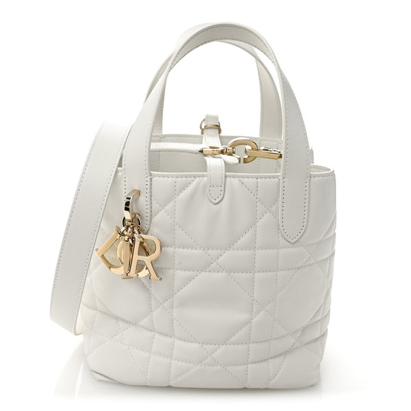 Christian Dior Calfskin Macrocannage Small Toujours Vertical Tote