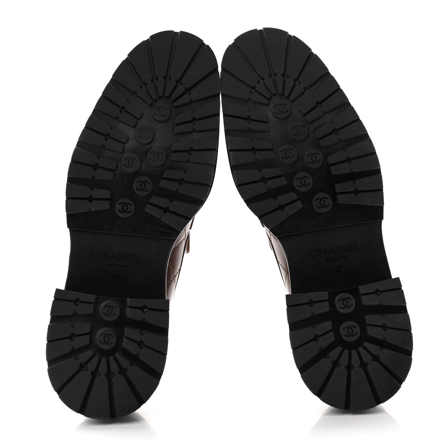 Chanel Calfskin Quilted CC Mocassin Loafers 41 Brown 5 of 9