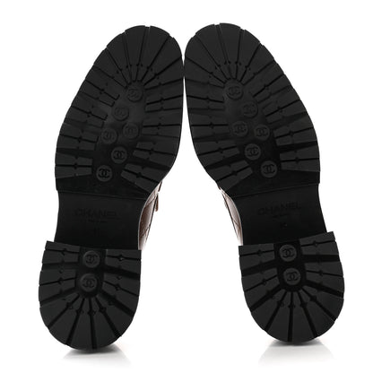 Chanel Calfskin Quilted CC Mocassin Loafers 41 Brown 5 of 9