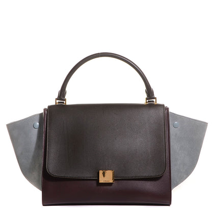 Celine Smooth Calfskin Suede Medium Tri-Color Trapeze Dark Grey 1 of 9