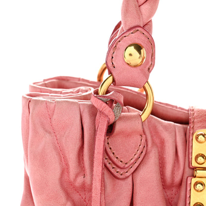 Miu Miu Nappa Matelasse Lux Coffer Hobo Begonia 14 of 15