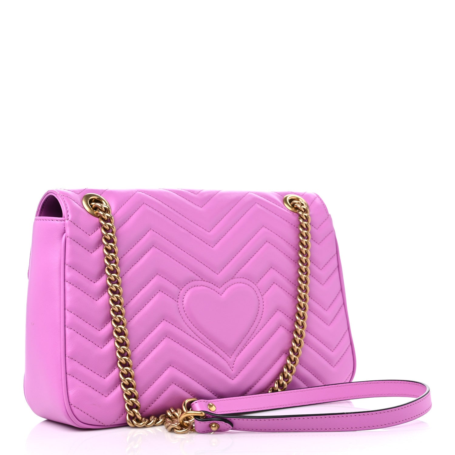 Gucci Calfskin Matelasse Medium GG Marmont Shoulder Bag Candy Mousse 3 of 10