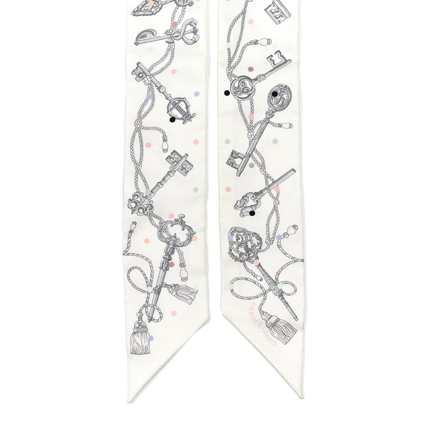 Silk Les Cles A Pois Twilly White Gris Acier