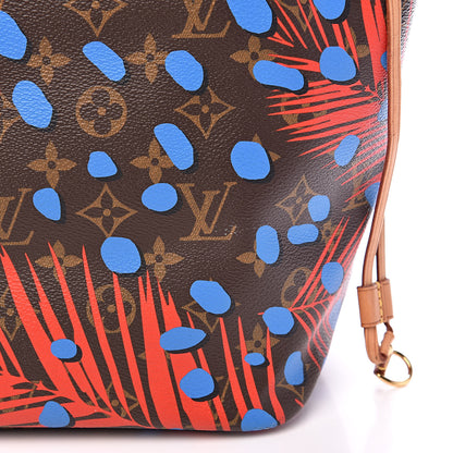 Louis Vuitton Monogram Jungle Dots Neo Neverfull MM Coquelicot Denim 13 of 16
