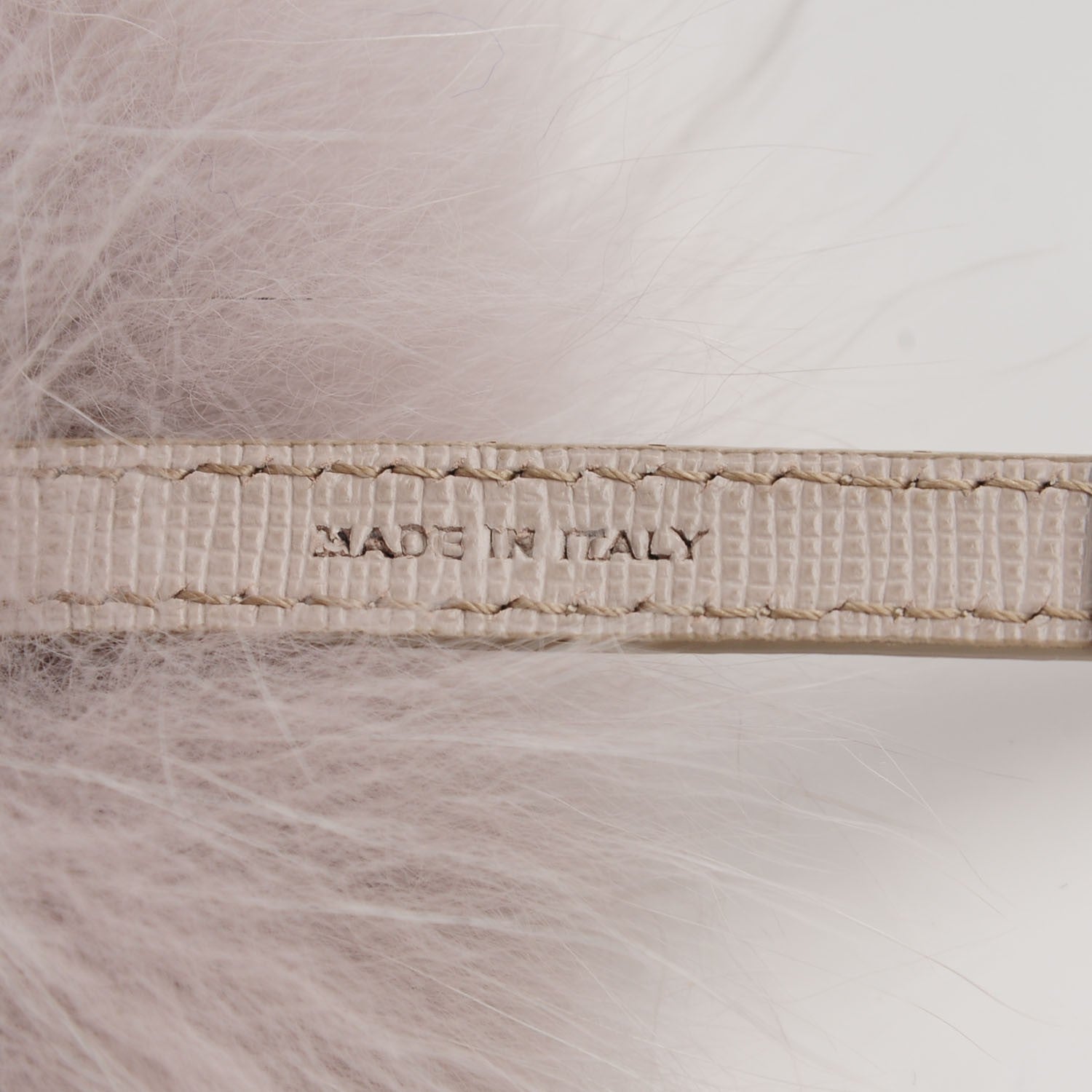 Fendi Fox Fur Vitello Elite Pom Pom Bag Charm Grigio Perla 5 of 5