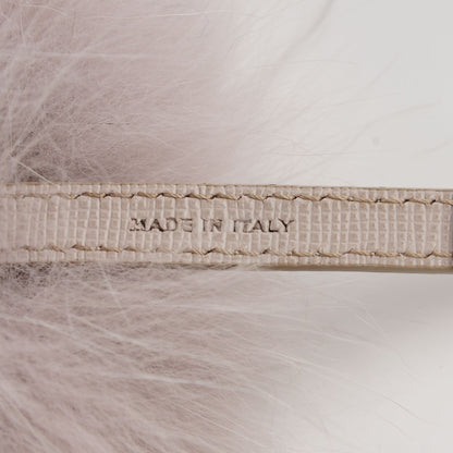 Fendi Fox Fur Vitello Elite Pom Pom Bag Charm Grigio Perla 5 of 5