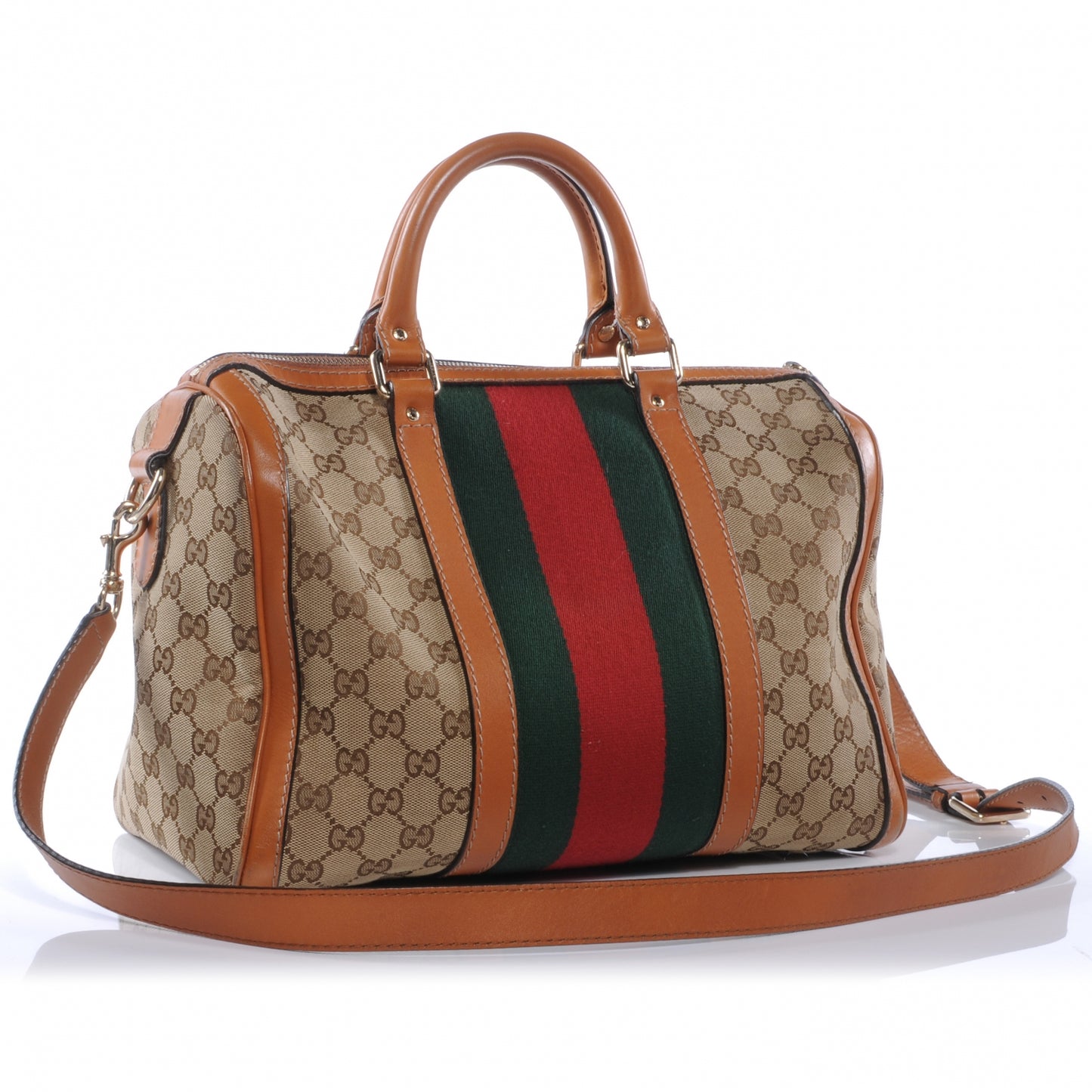 Monogram Vintage Web Medium Boston Tan