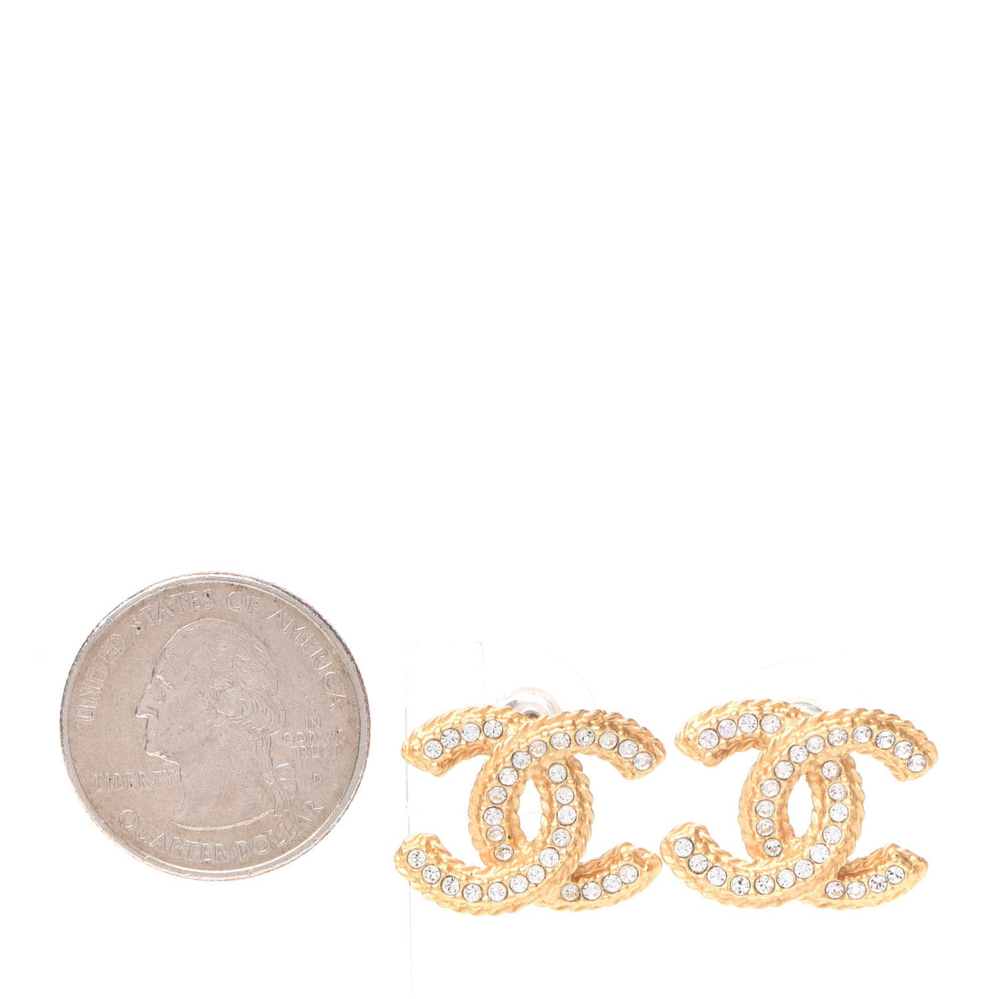 Crystal 90’s Icon CC Stud Earrings Gold