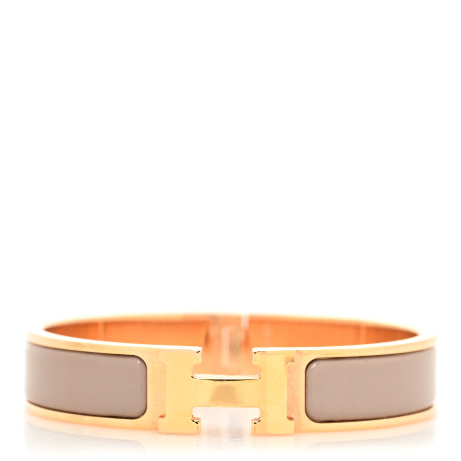 Hermes Enamel Narrow Clic Clac H Bracelet PM Marron Glace 1 of 5