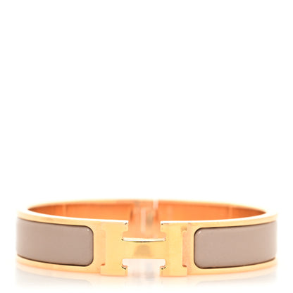 Hermes Enamel Narrow Clic Clac H Bracelet PM Marron Glace 1 of 5