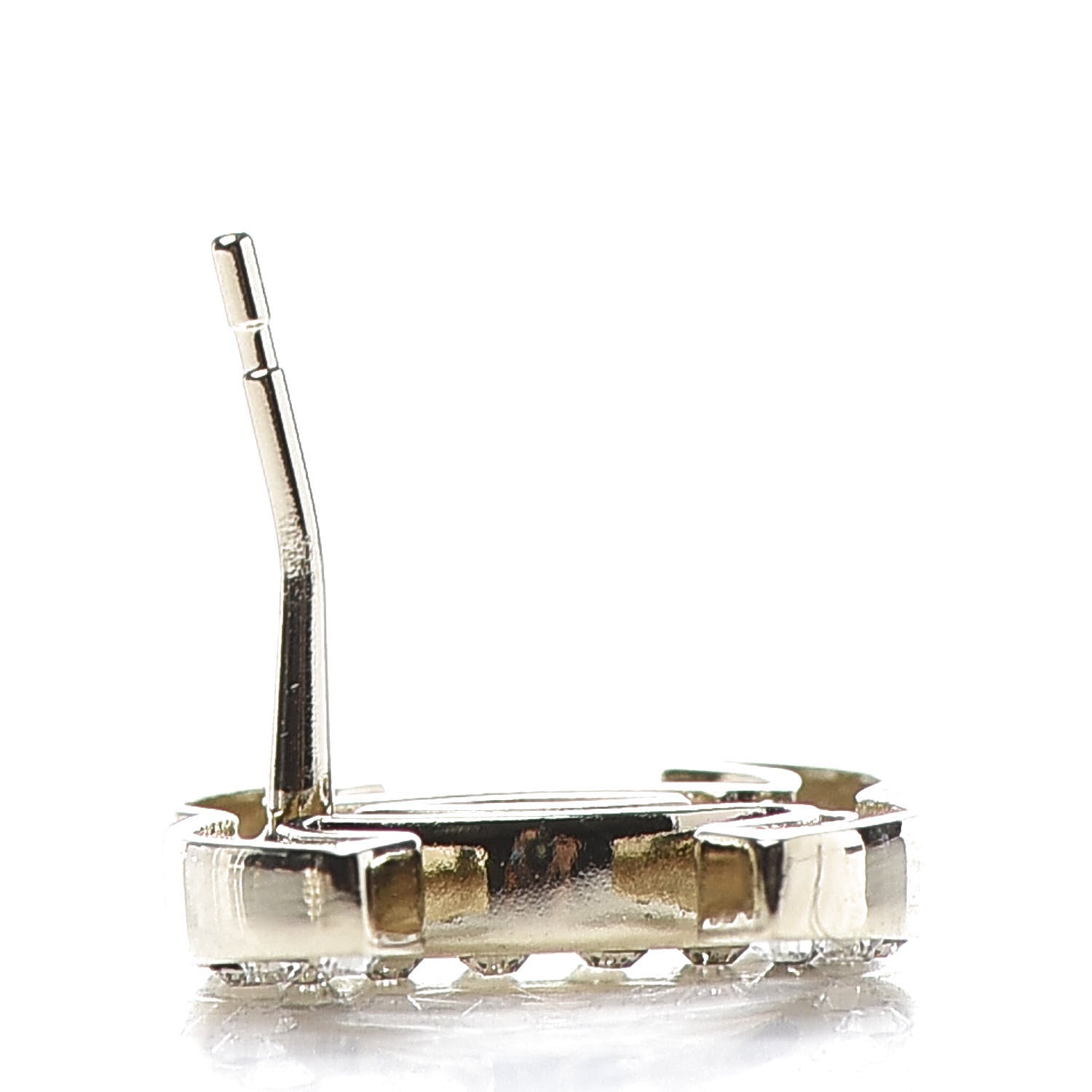 Chanel Crystal CC Large Earrings Gold 5 of 6