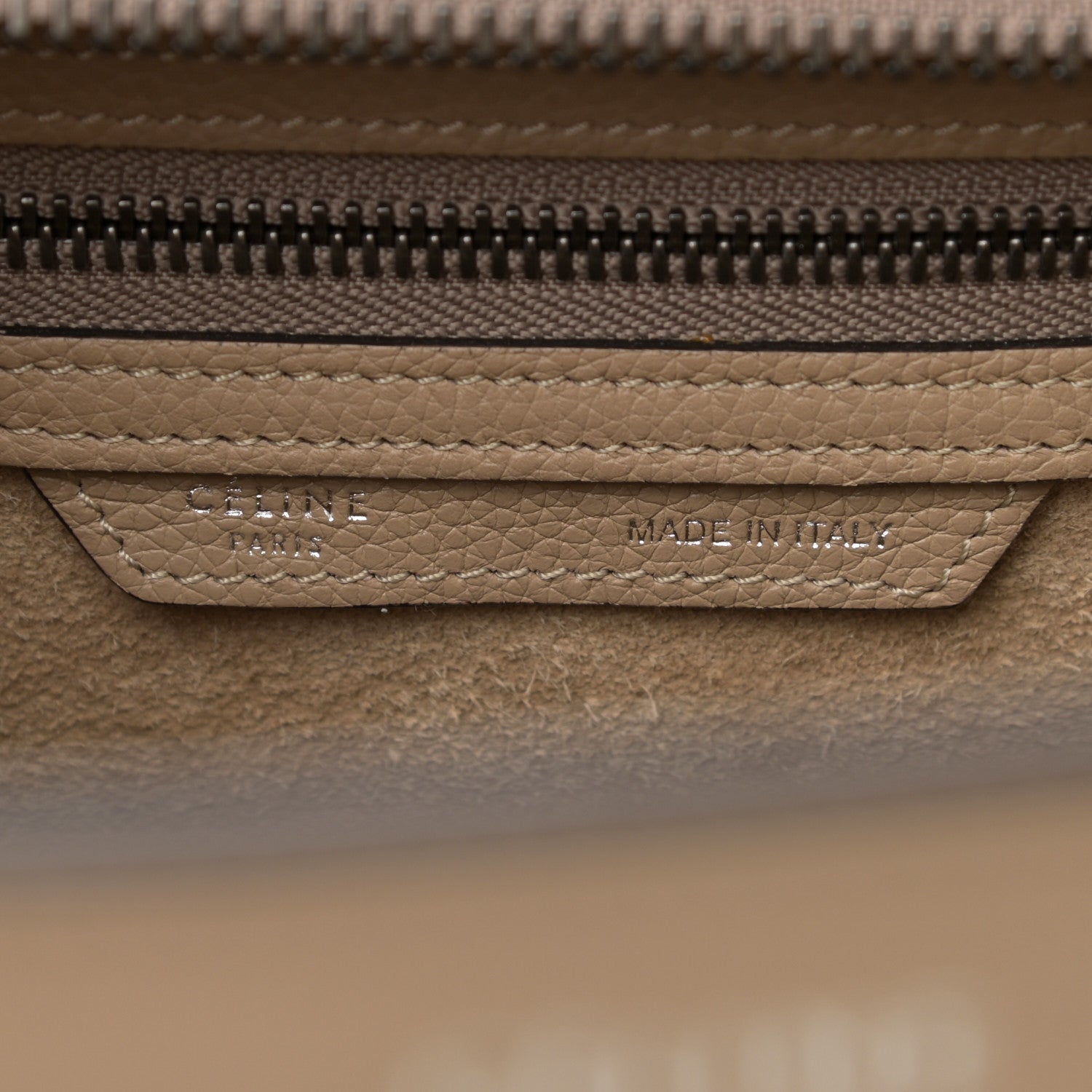 Celine Drummed Calfskin Micro Luggage Dune 6 of 11