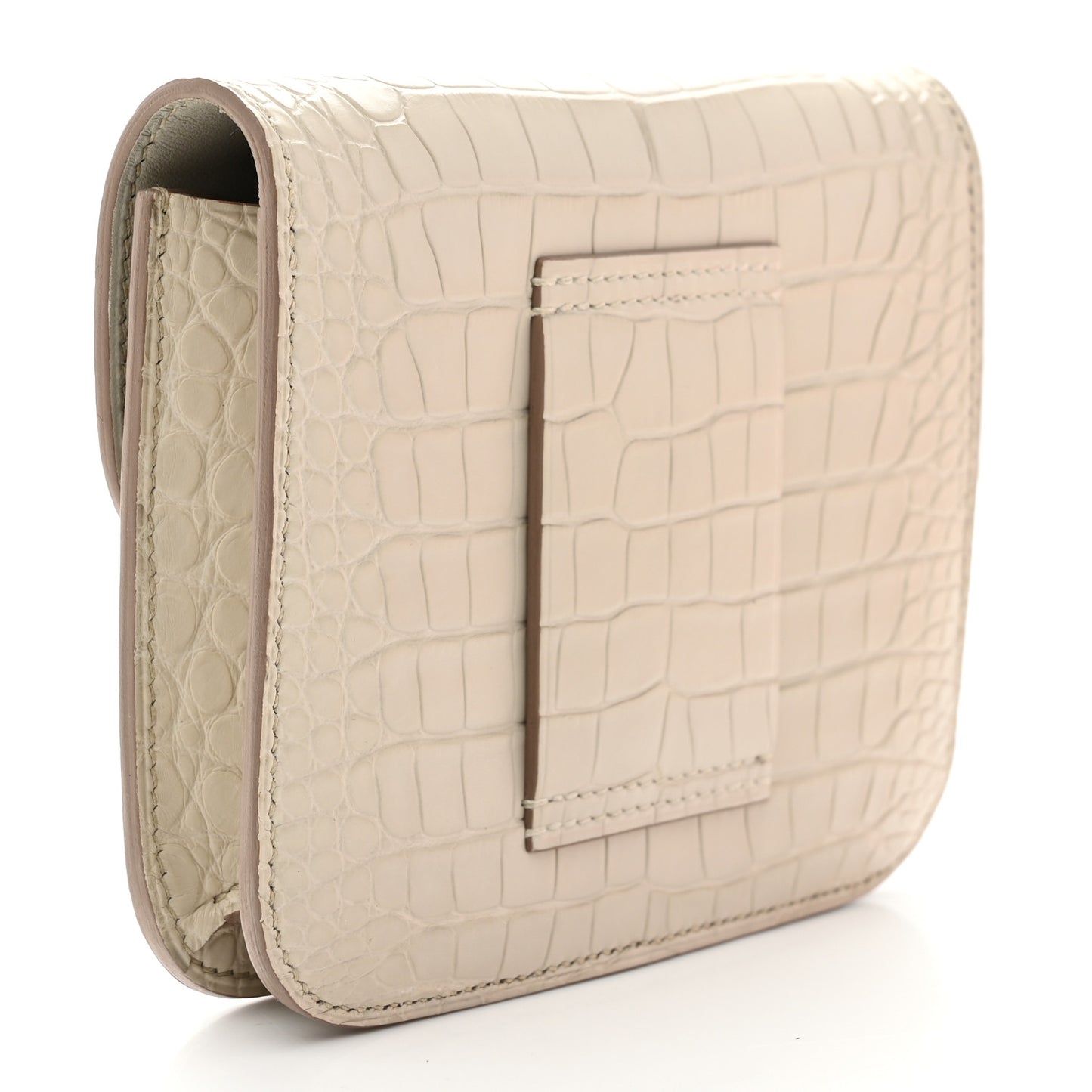 Matte Alligator Constance Slim Wallet Beton