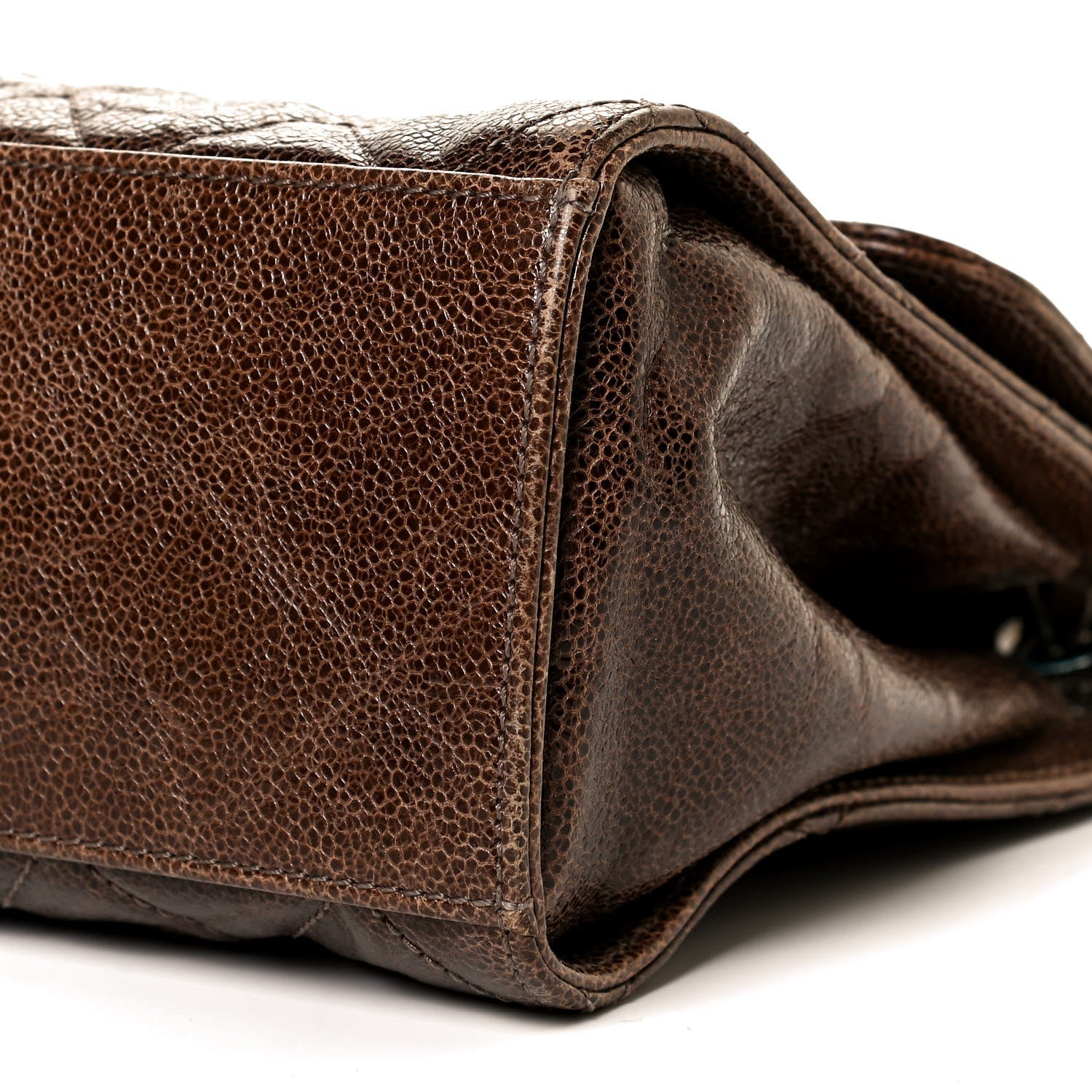 Chanel Crumpled Grained Calfskin Jumbo CC Crave Flap Brown 11 of 14