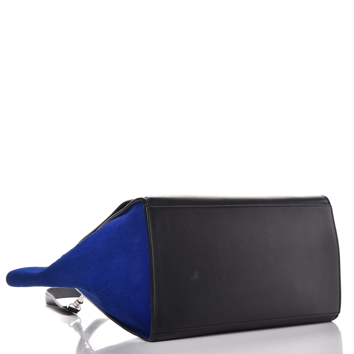 Pony Hair Smooth Calfskin Tri-color Medium Trapeze Cobalt