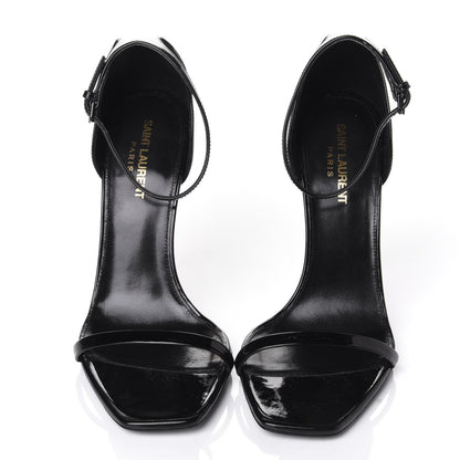 Saint Laurent Patent Calfskin Opyum 110 Sandals 39 Black Gold 5 of 9