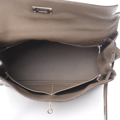 Hermes Taurillon Clemence Kelly Retourne 32 Etoupe 6 of 15