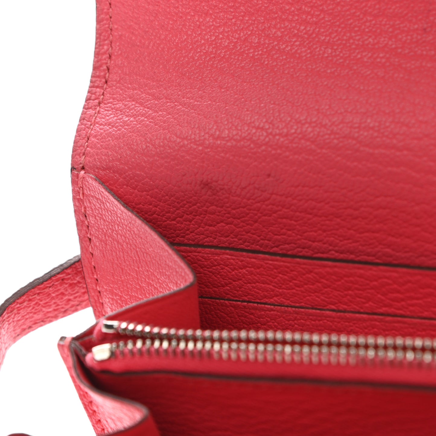 Chevre Mysore Kelly Longue Wallet Rose Lipstick