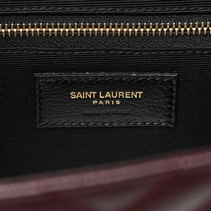 Saint Laurent Grain De Poudre Matelasse Chevron Large Monogram Satchel Amaranto 5 of 8