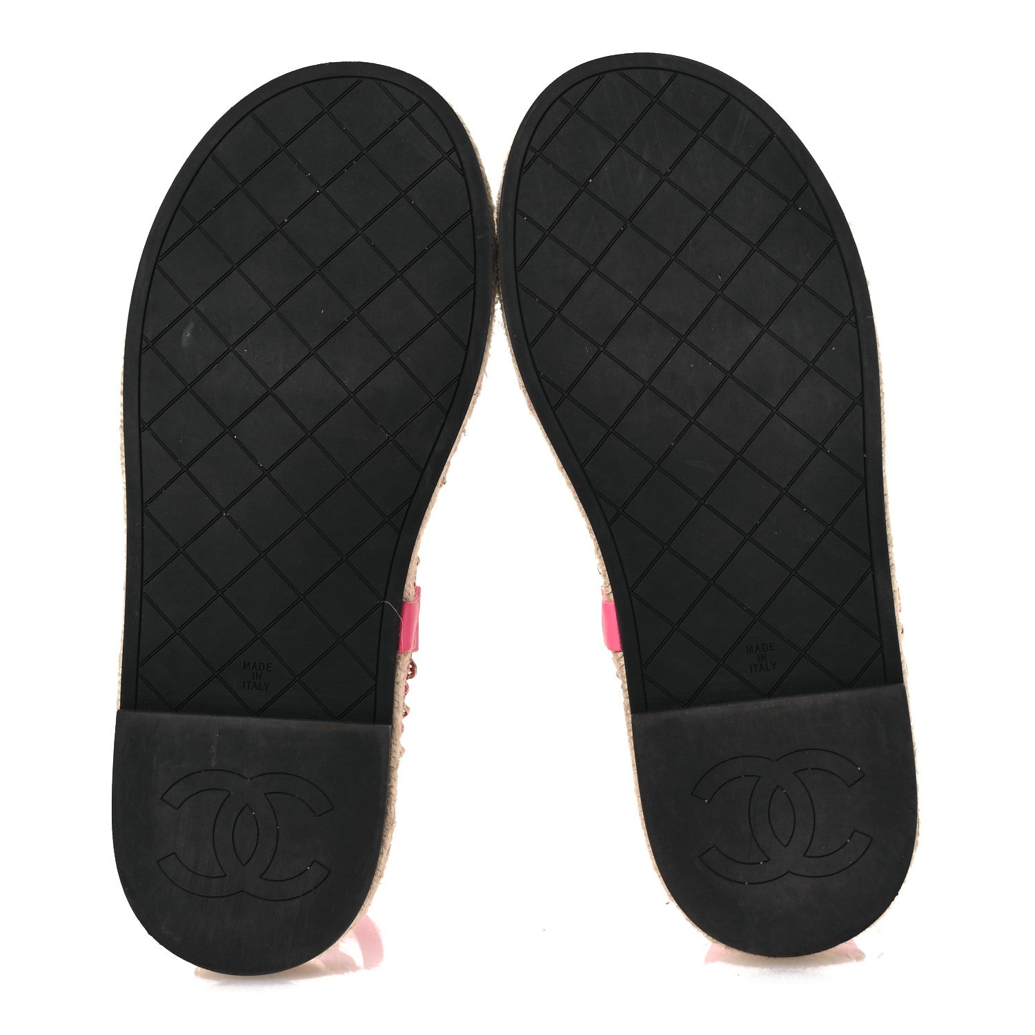 Chanel Lambskin Chain CC Thong Espadrille Sandals 39 Pink 7 of 10