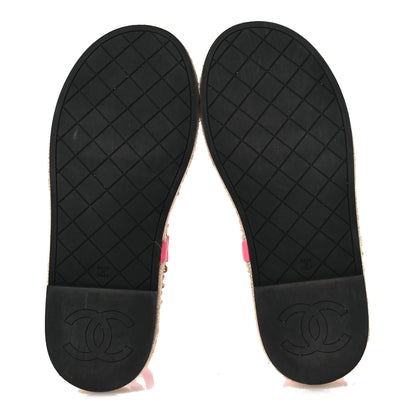 Chanel Lambskin Chain CC Thong Espadrille Sandals 39 Pink 7 of 10