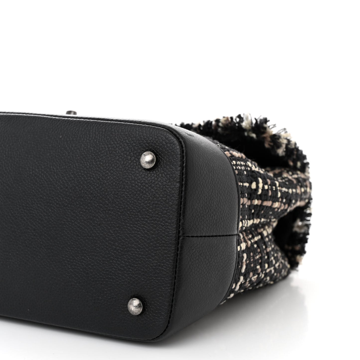 Tweed Trip Top Handle Flap Black Beige