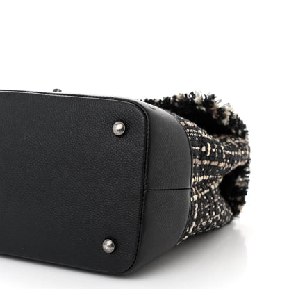 Chanel Tweed Trip Top Handle Flap Black Beige 10 of 12