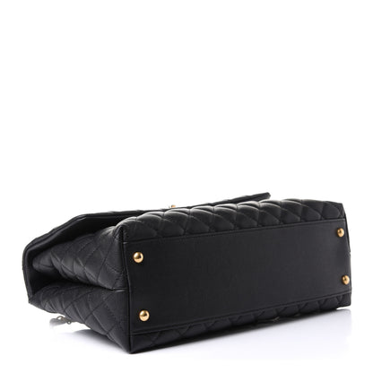 Chanel Caviar Lizard Quilted Medium Coco Handle Flap Black 4 of 14