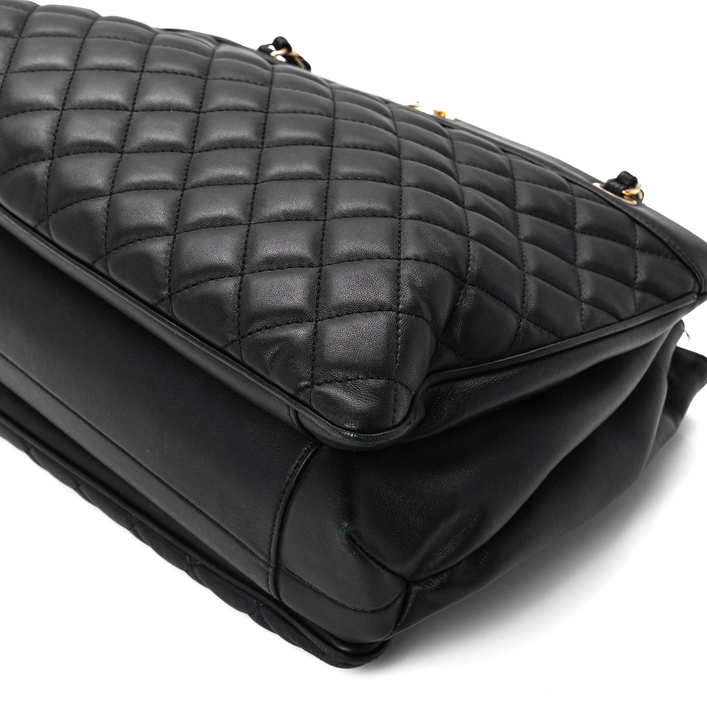 Lambskin Quilted Coco Vintage Tote Black