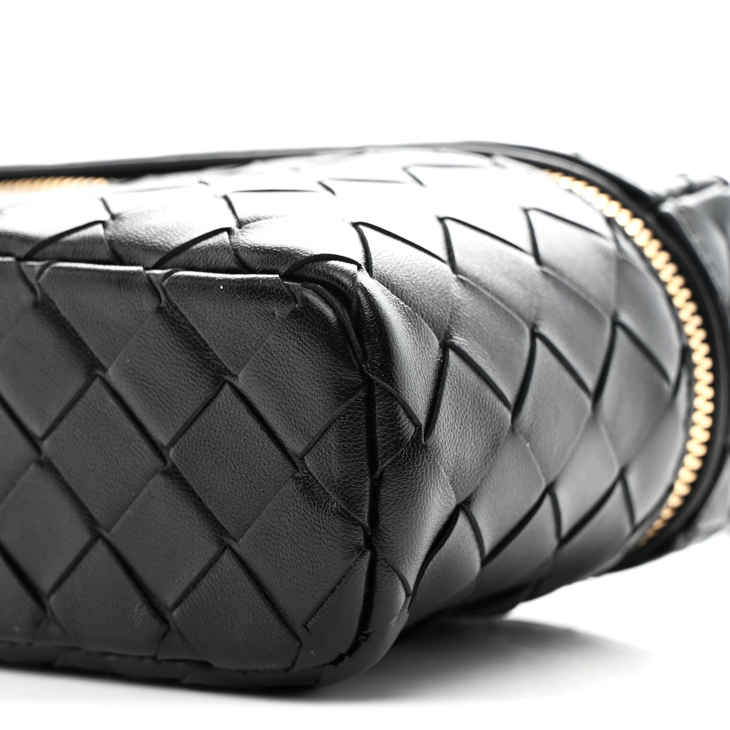 Bottega Veneta Calfskin Intrecciato Bang Bang Vanity Case Black