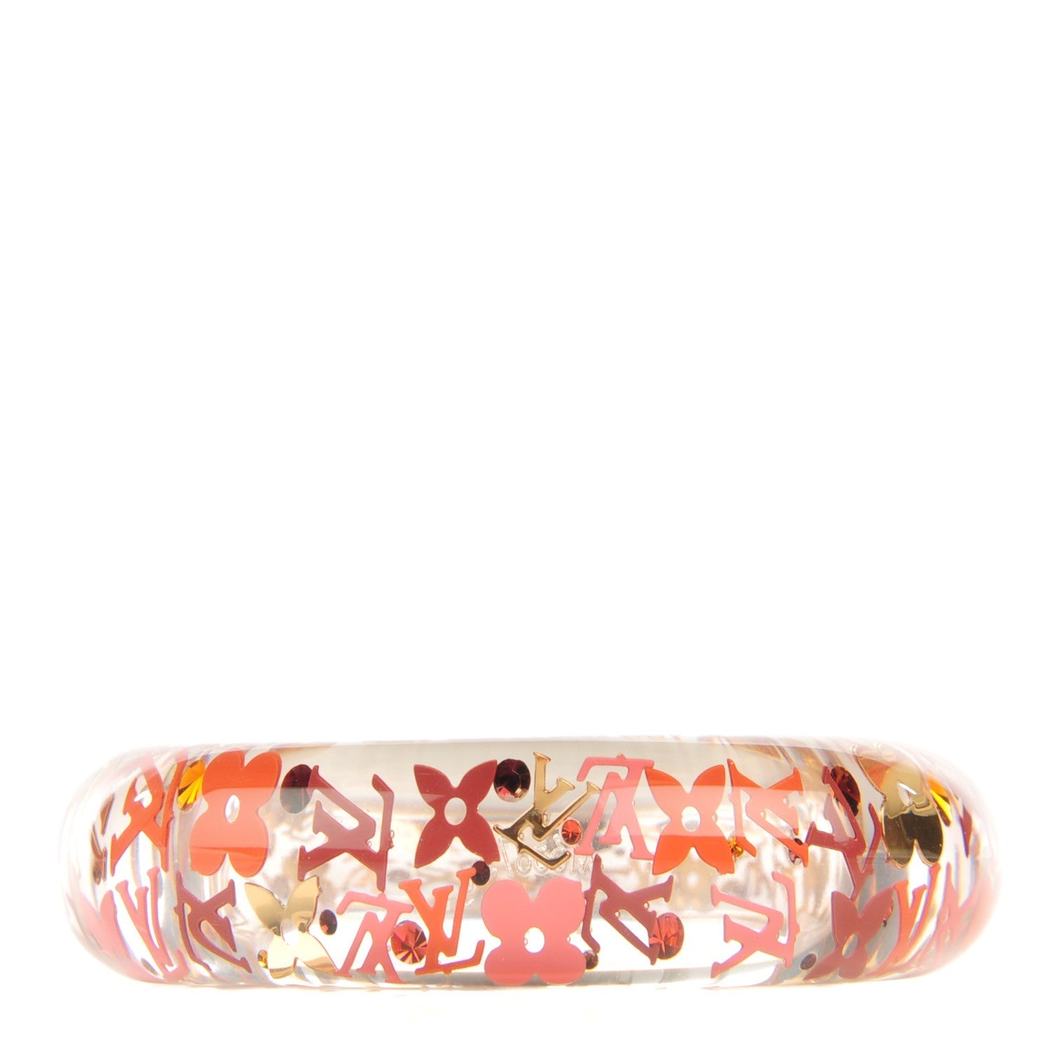 Louis Vuitton Resin Swarovski Inclusion GM Bracelet S Tangerine 1 of 5