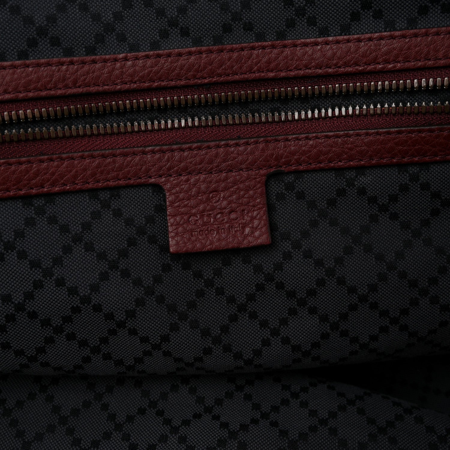 Gucci Grained Calfskin Duffle Bag Burgundy 10 of 27