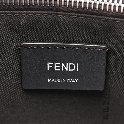 Fendi Vitello Dolce Bi-Color FF 1974 Embossed Medium By The Way Boston Bag White Ice Maya Black 8 of 16